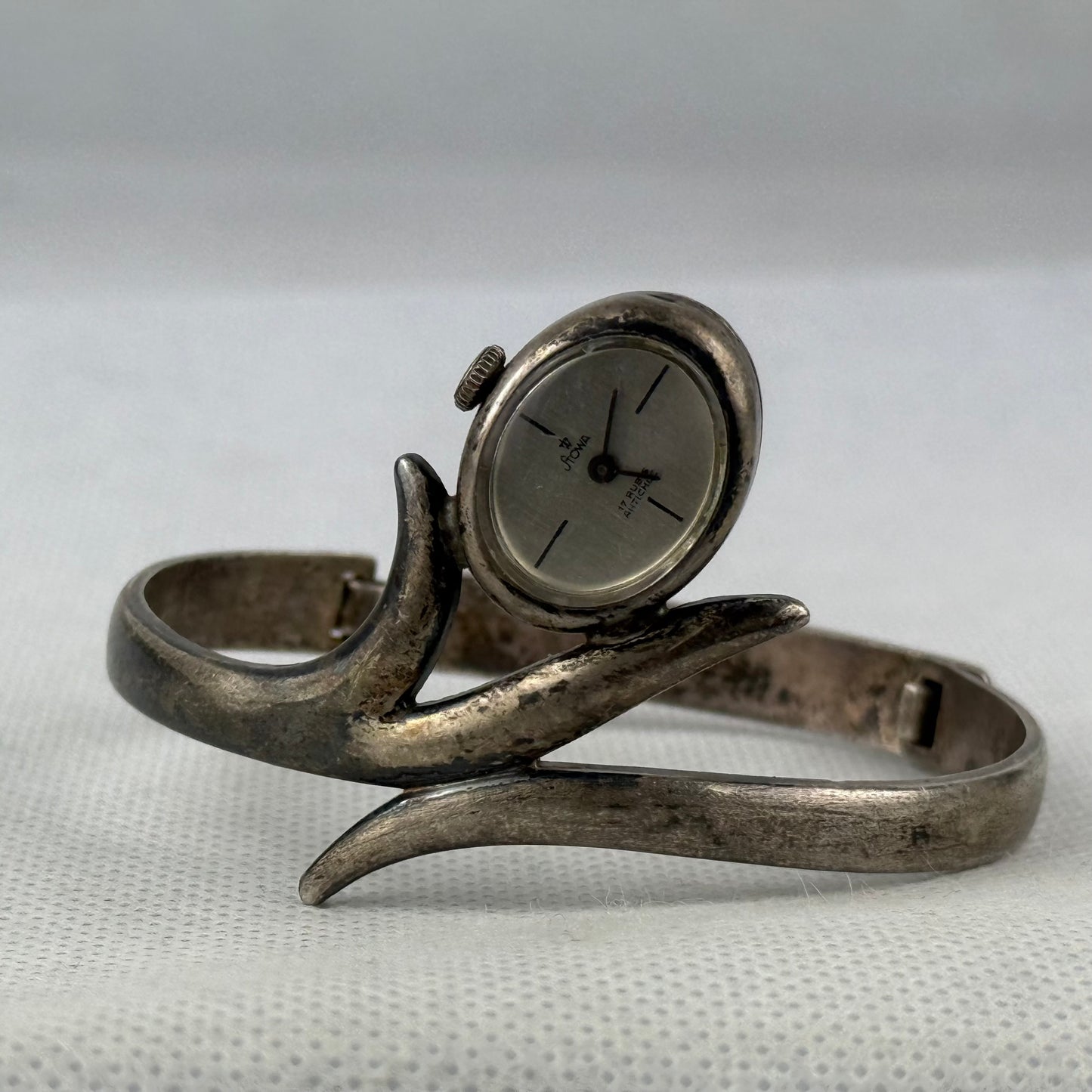 Vintage STOWA 835 Silver Cuff Bangle Watch – Mechanical – Running