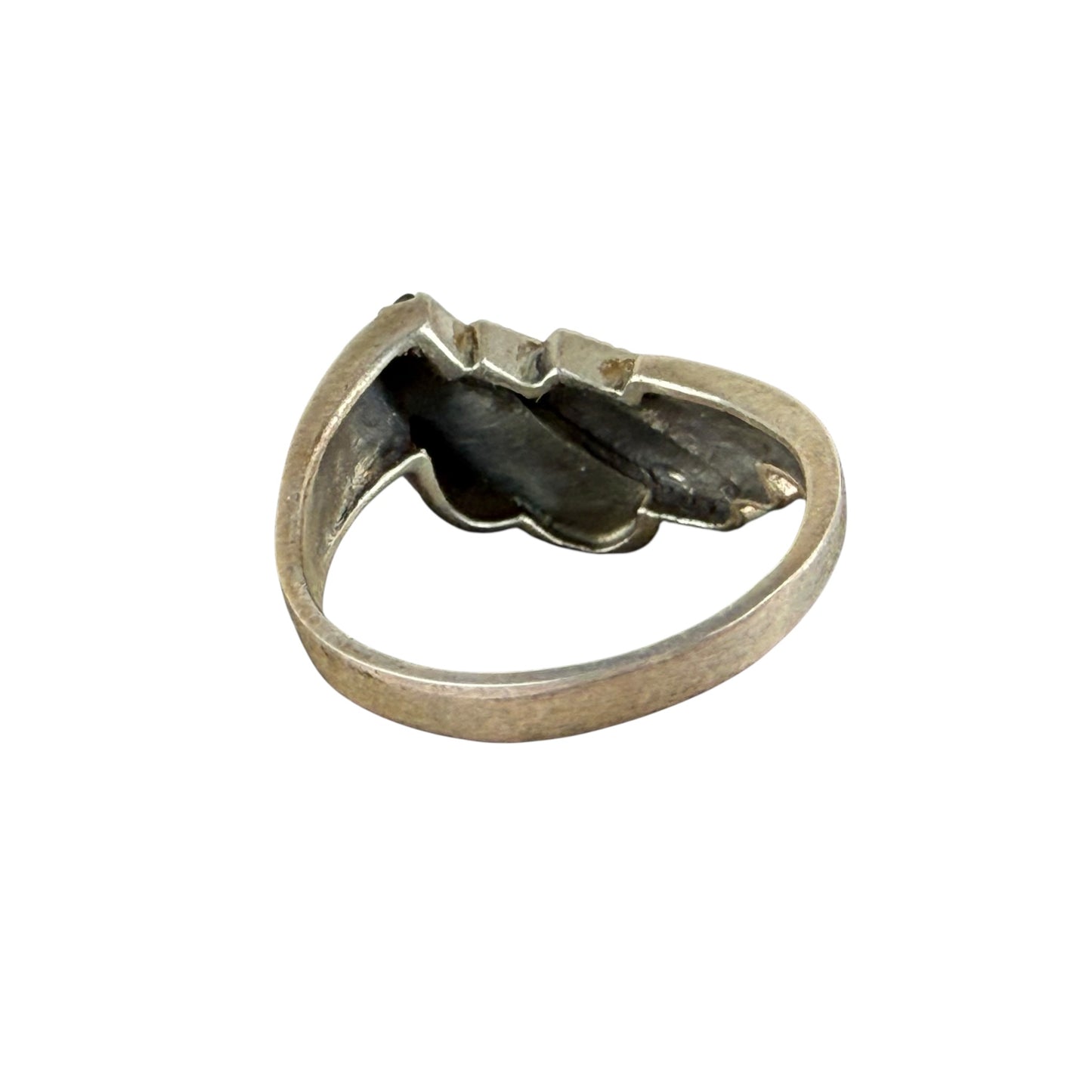 925 Sterling Silver Onyx Marcasite Art Deco Ring Size 59 Vintage Statement