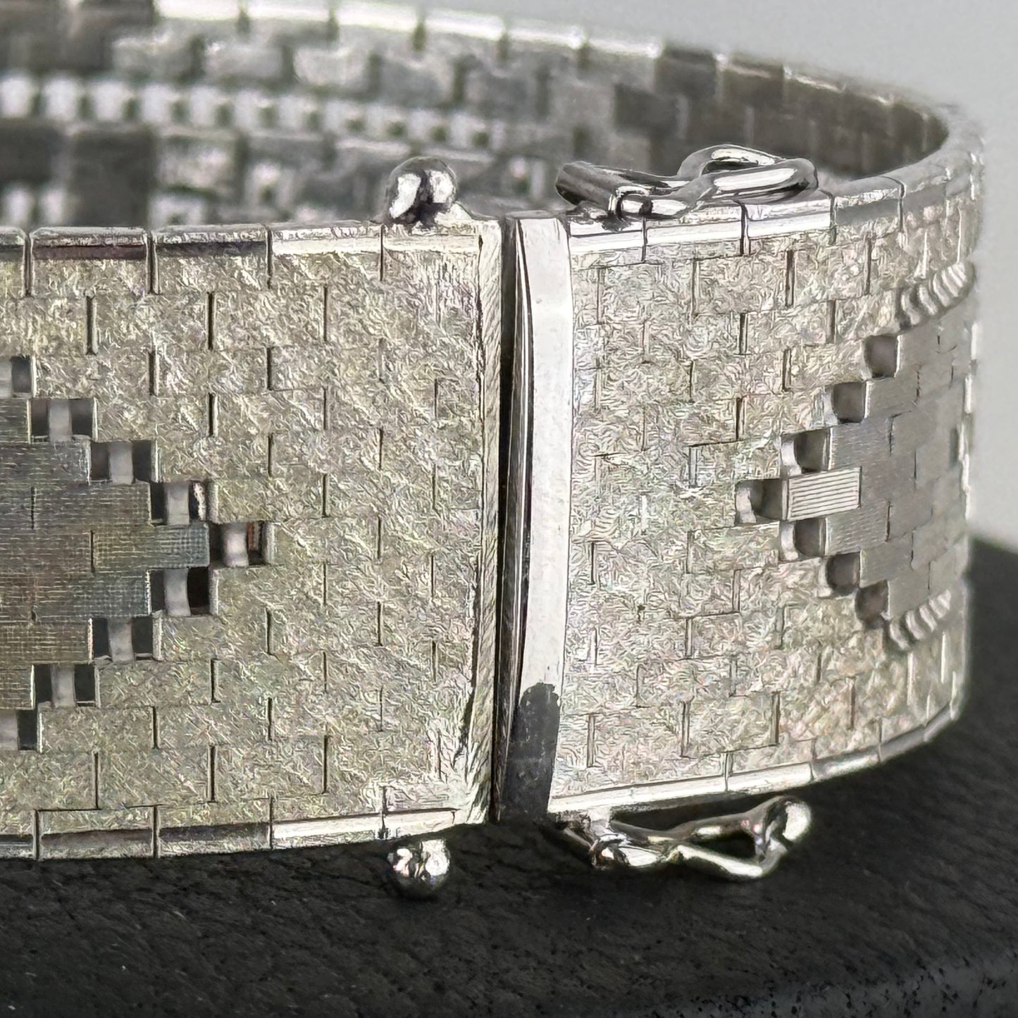 Vintage 835 Silver Wide Link Bracelet 19.5 cm – 37.37 g