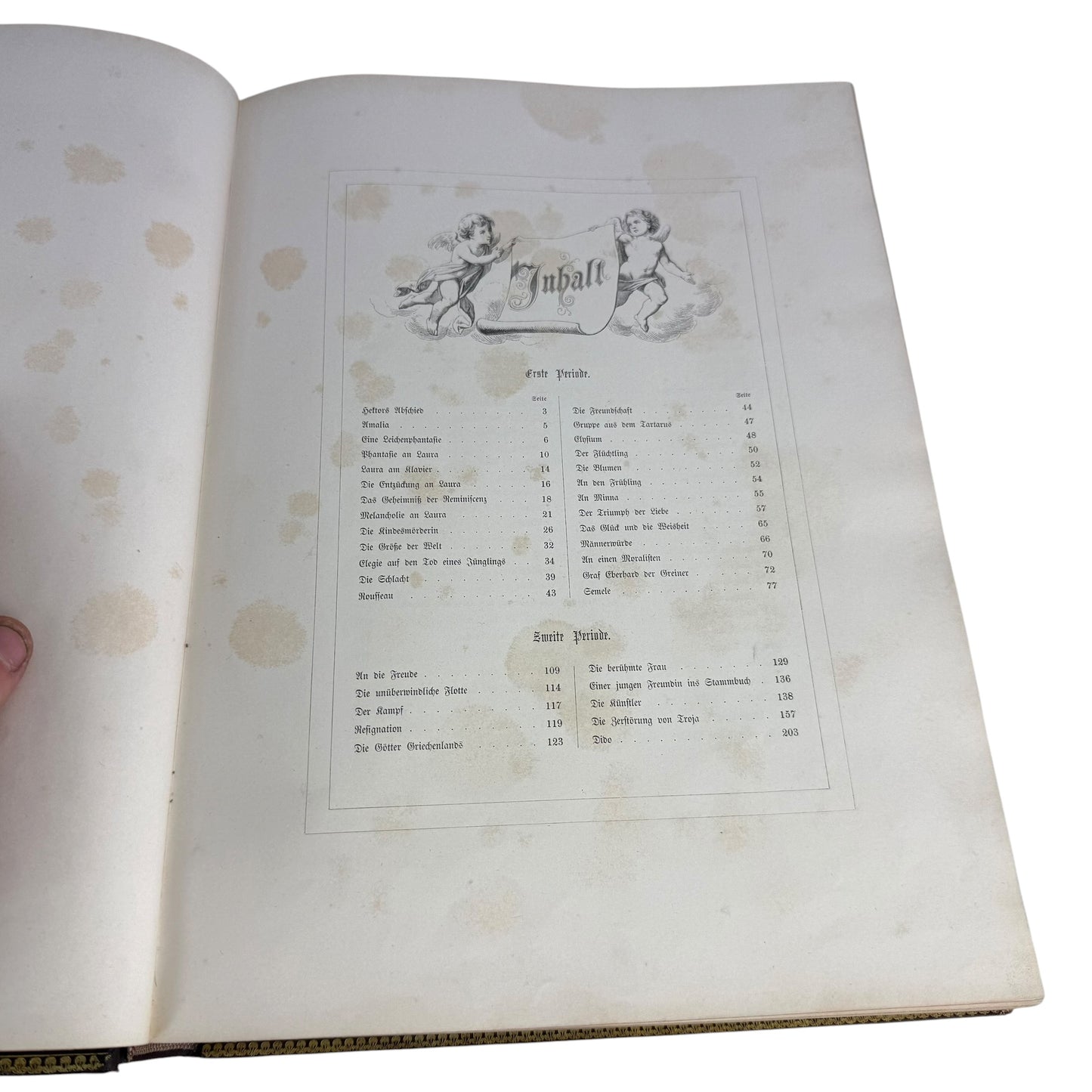 Antique 1859 Schiller’s Gedichte Luxury Binding Gilt Leather Large Folio Stuttgart Cotta