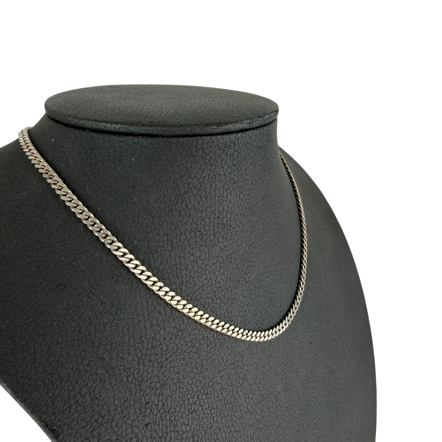 925 Sterling Silver Curb Chain Necklace Vintage 45cm 19.1g Classic Chain