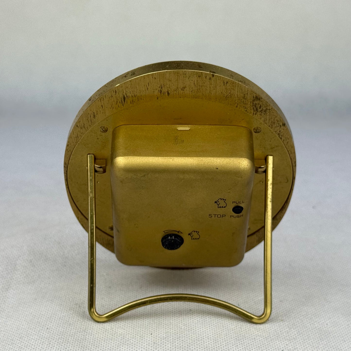 Swiza Swiss Quartz Desk / Table Clock Gold Tone Roman Numerals