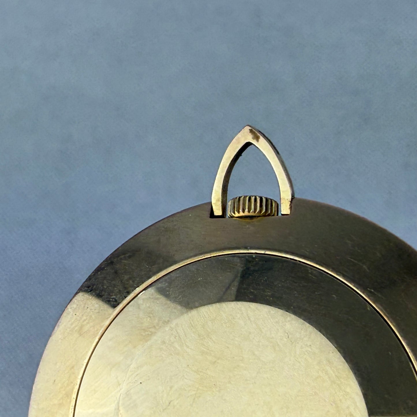 Vintage Glashütte German Pocket Watch 45mm Gold Tone Round Case