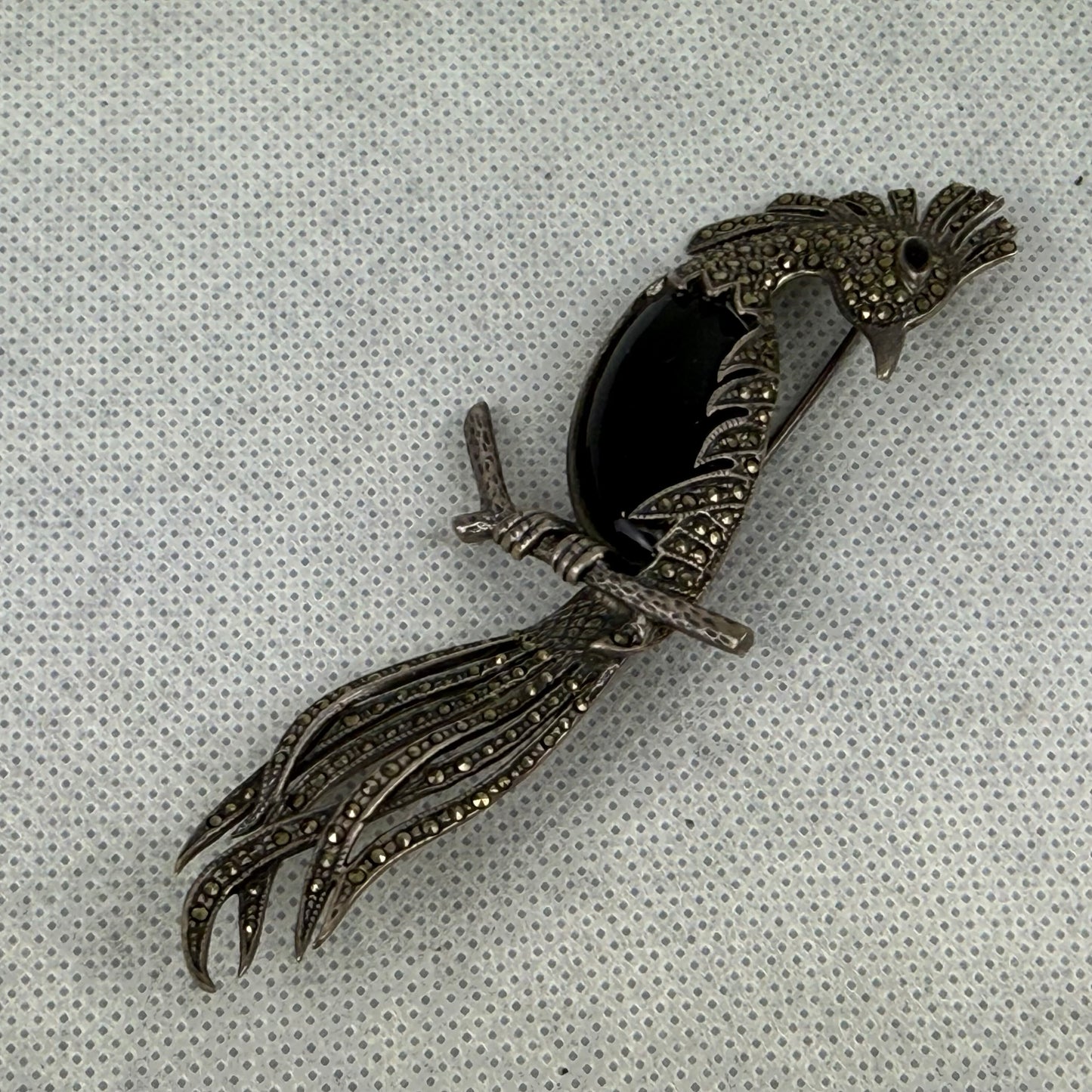 Vintage 925 Silver Parrot Brooch 10.5 cm – 20.7 g