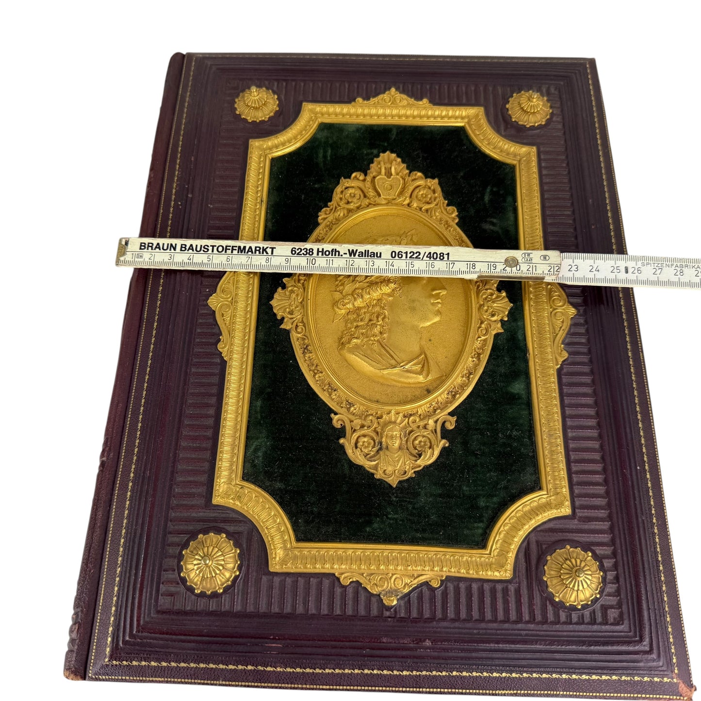 Antique 1859 Schiller’s Gedichte Luxury Binding Gilt Leather Large Folio Stuttgart Cotta