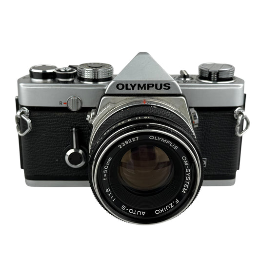 Olympus OM-1 35mm SLR Film Camera Zuiko 50mm f1.8 Lens Tested Working Vintage