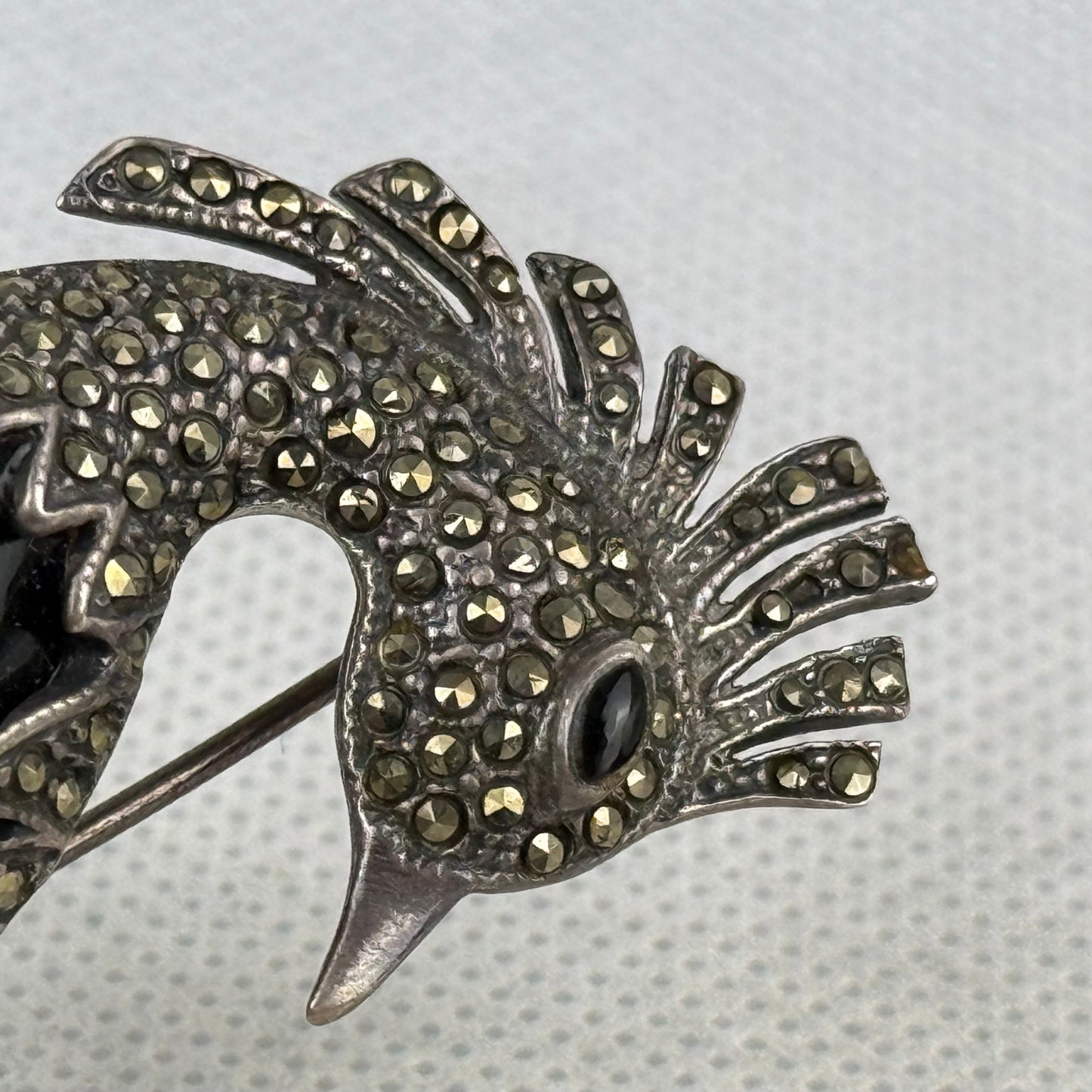 Vintage 925 Silver Parrot Brooch 10.5 cm – 20.7 g