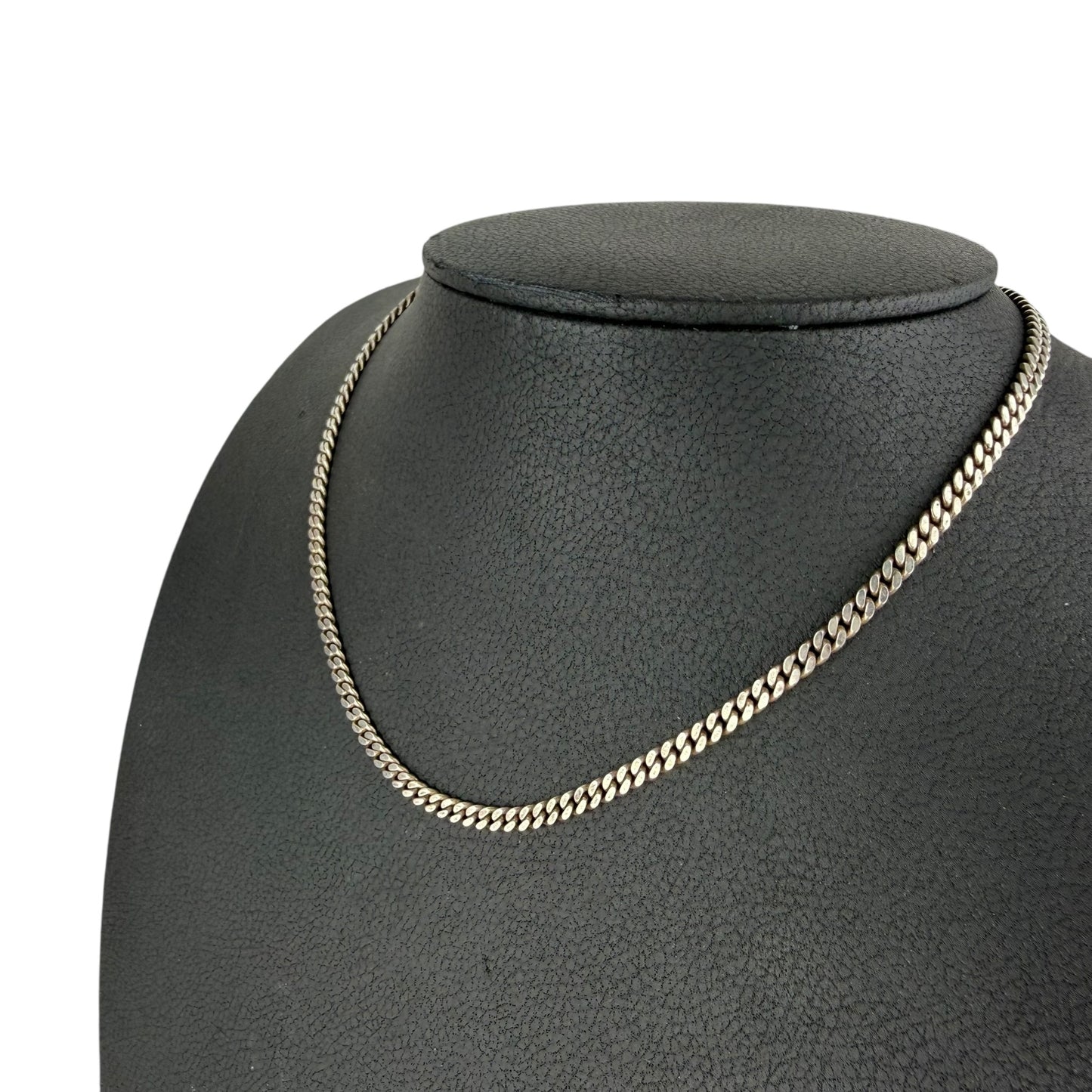 925 Sterling Silver Curb Chain Necklace Vintage 45cm 19.1g Classic Chain