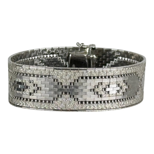 Vintage 835 Silver Wide Link Bracelet 19.5 cm – 37.37 g