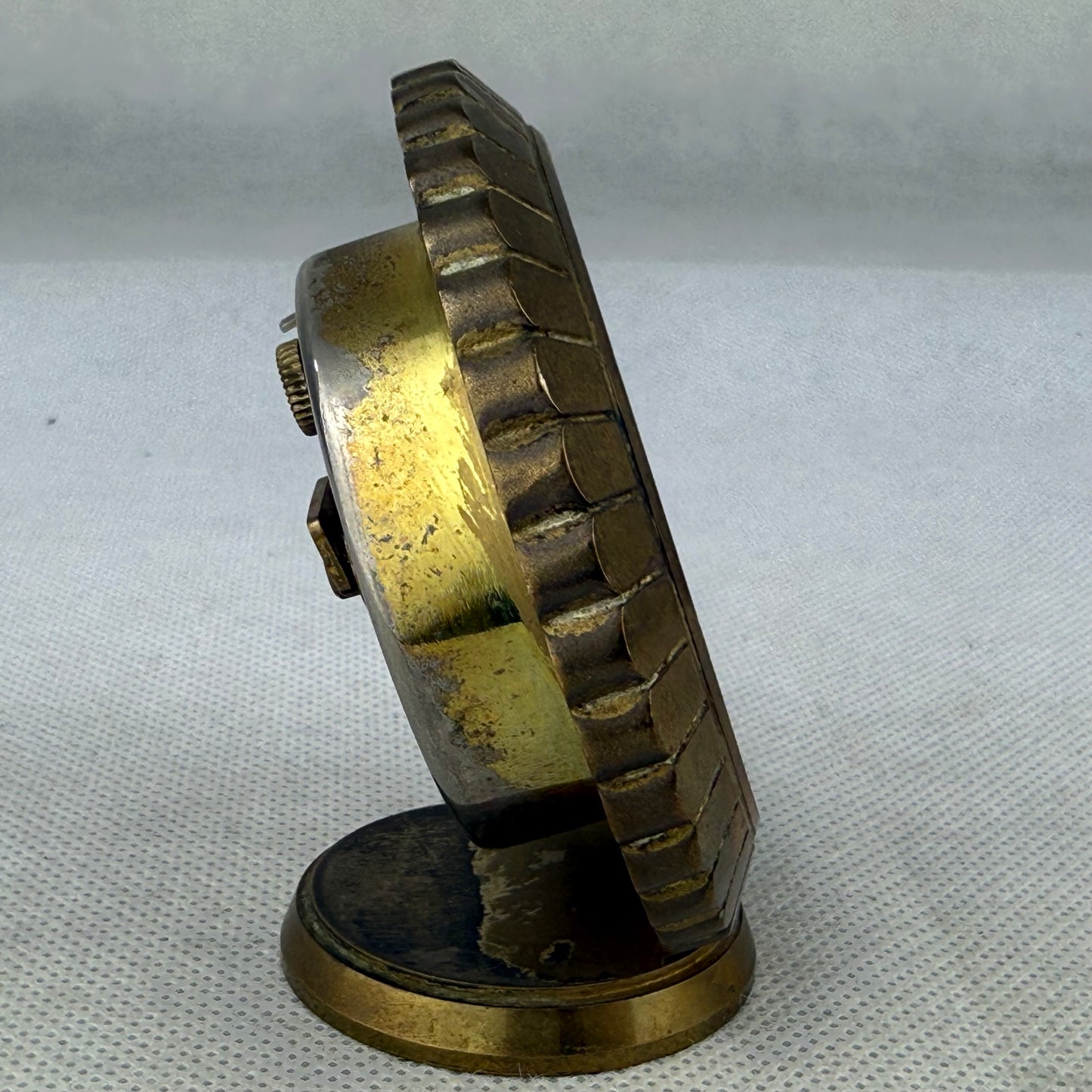Kienzle Rubis Mechanical Alarm Desk / Table Clock Vintage Brass