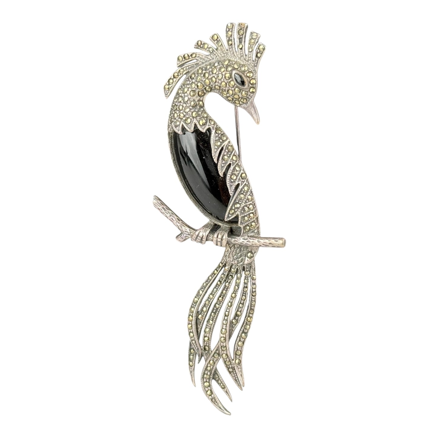 Vintage 925 Silver Parrot Brooch 10.5 cm – 20.7 g