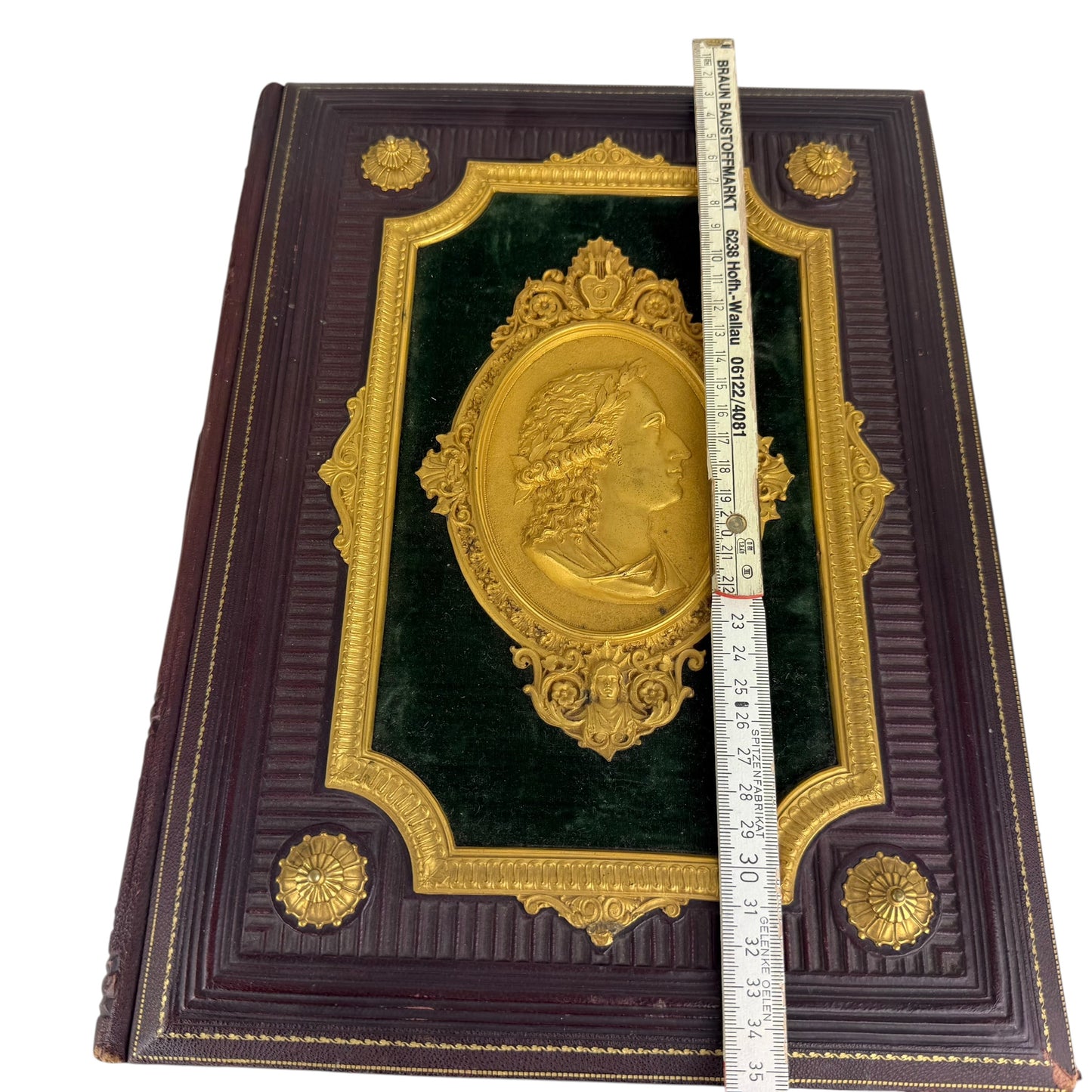 Antique 1859 Schiller’s Gedichte Luxury Binding Gilt Leather Large Folio Stuttgart Cotta