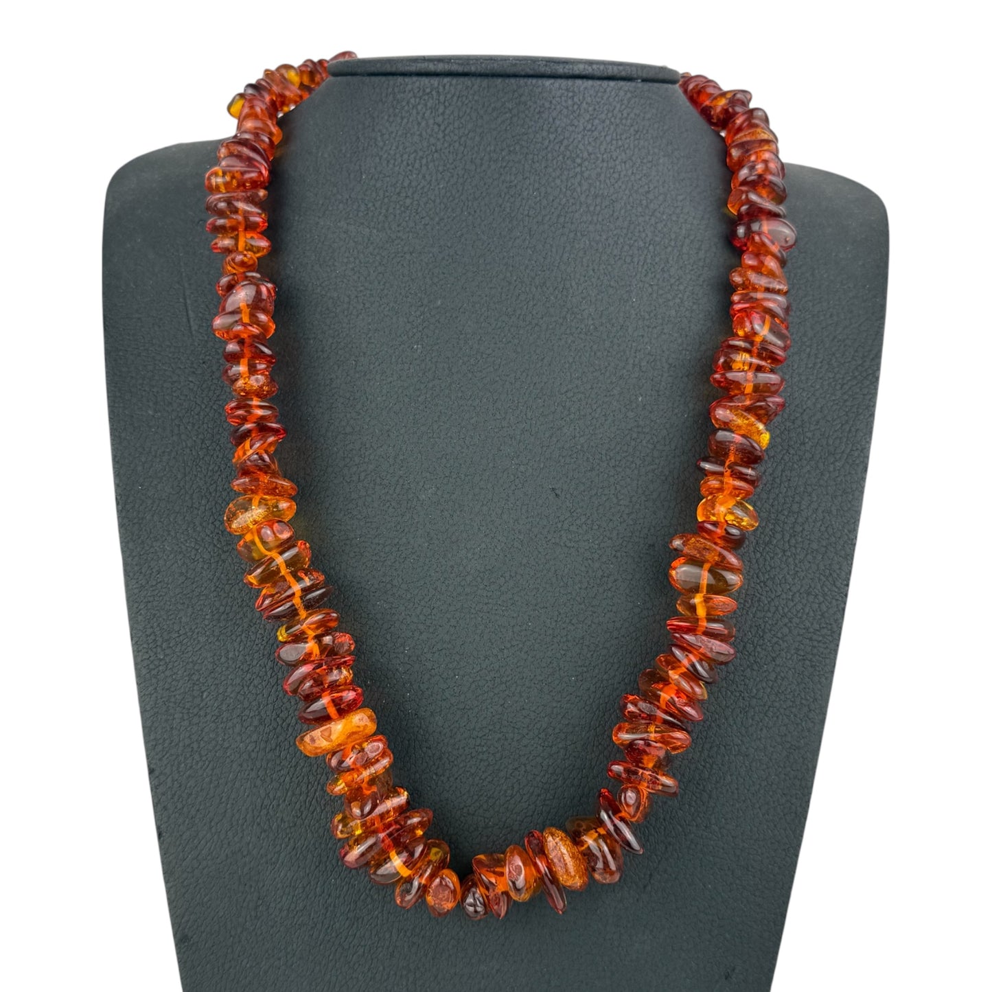 Vintage Baltic Amber Necklace 82 g 68 cm Natural Cognac Honey Amber Beaded Statement Strand