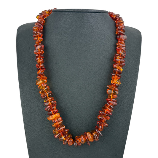 Vintage Baltic Amber Necklace 82 g 68 cm Natural Cognac Honey Amber Beaded Statement Strand