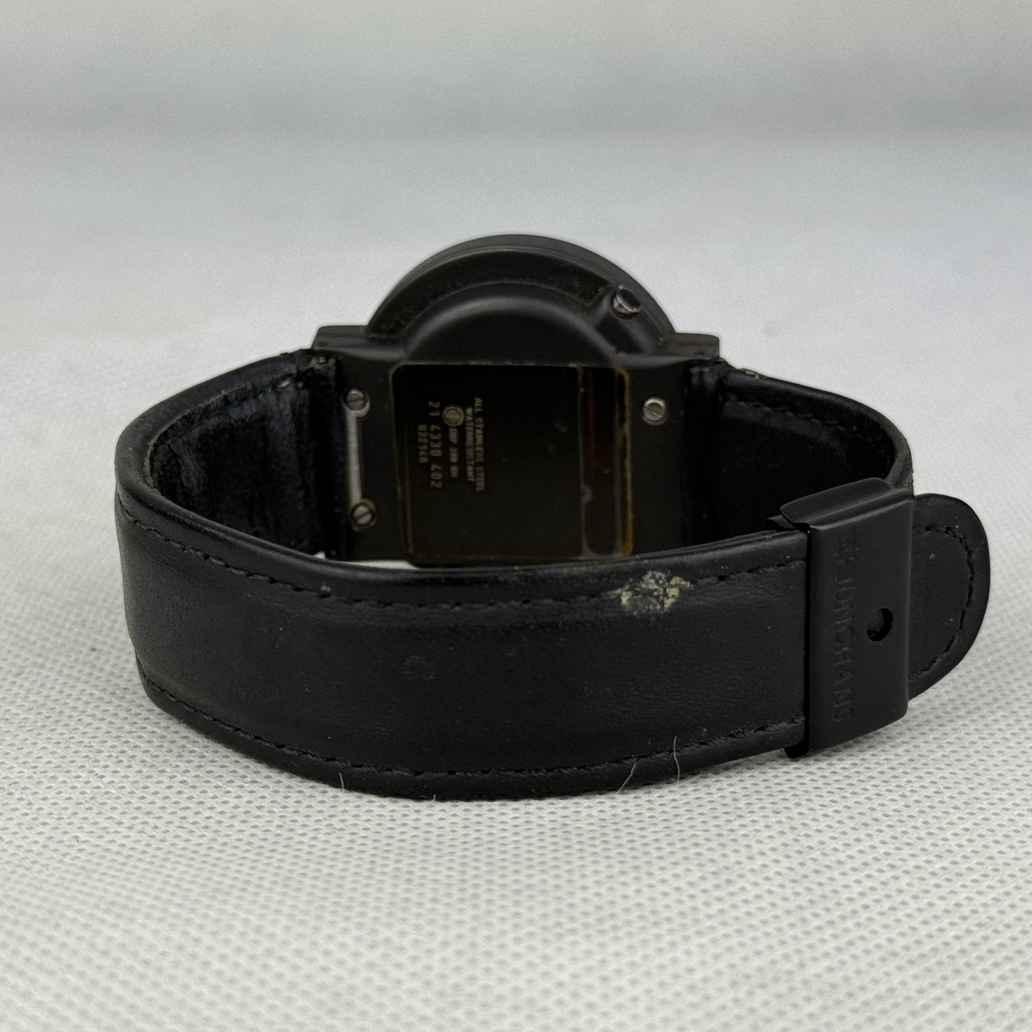 Junghans Mega Solar Radio Controlled Watch Black Leather Strap Date Display