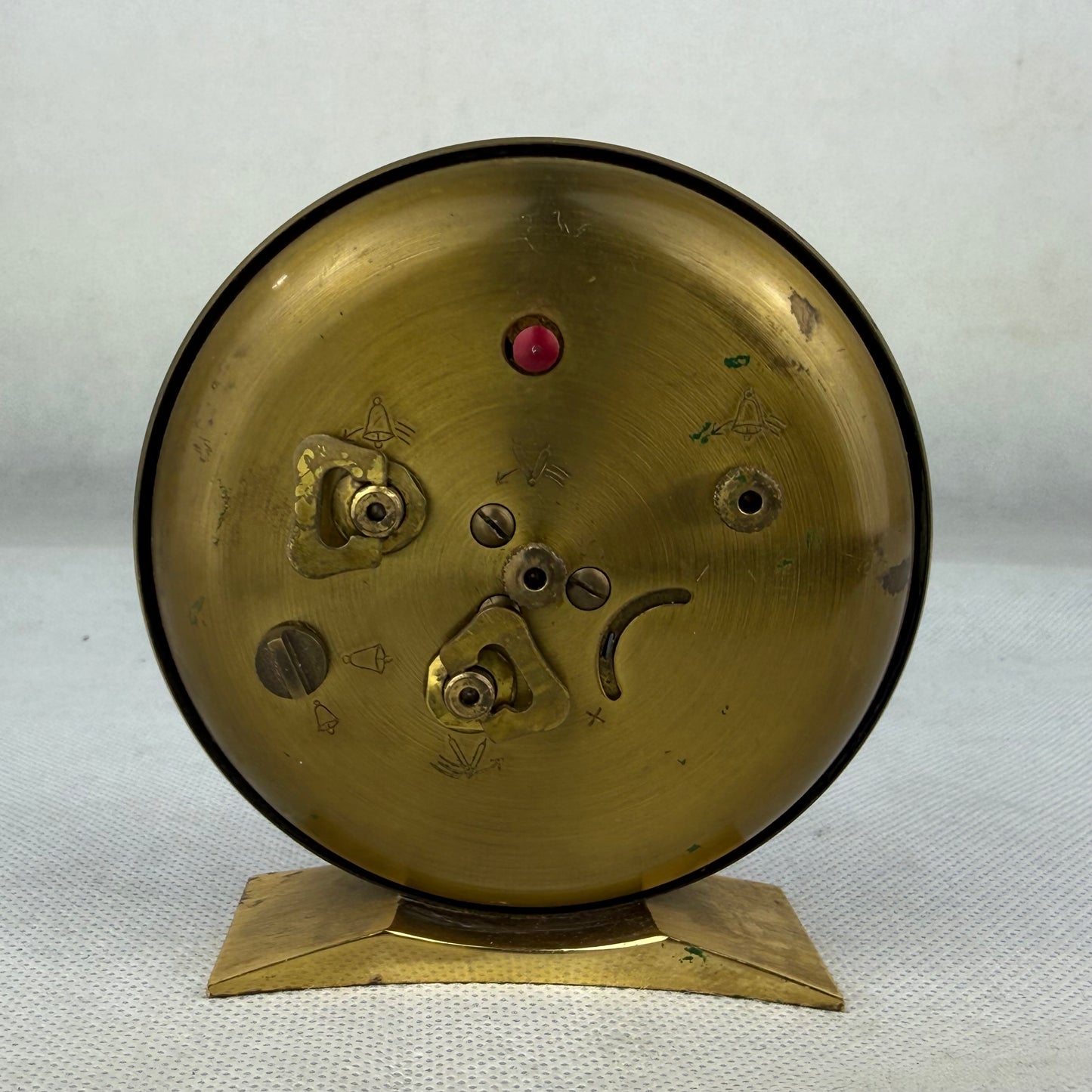 Vintage Wehrle Mechanical Desk Clock – Brass & Black German Table Clock