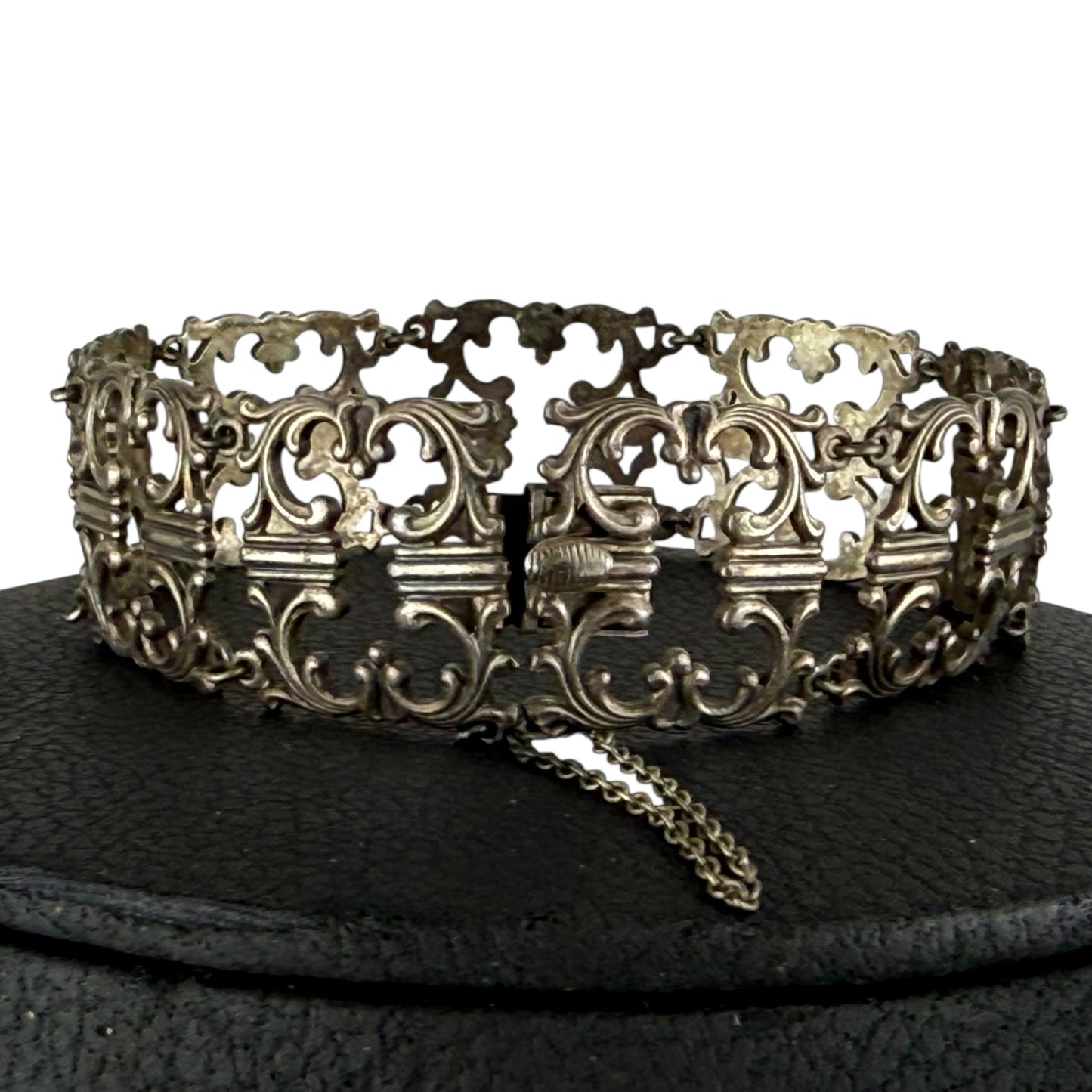 WMF 925 Sterling Silver Bracelet 20cm 21.7g Vintage Ornate Filigree Floral Link Germany
