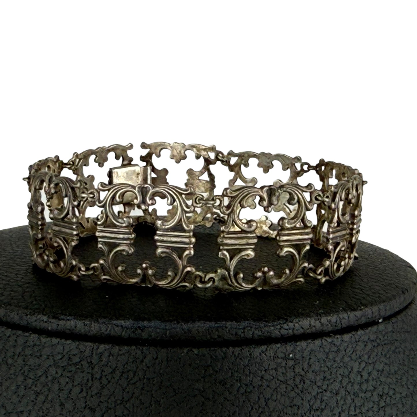 WMF 925 Sterling Silver Bracelet 20cm 21.7g Vintage Ornate Filigree Floral Link Germany