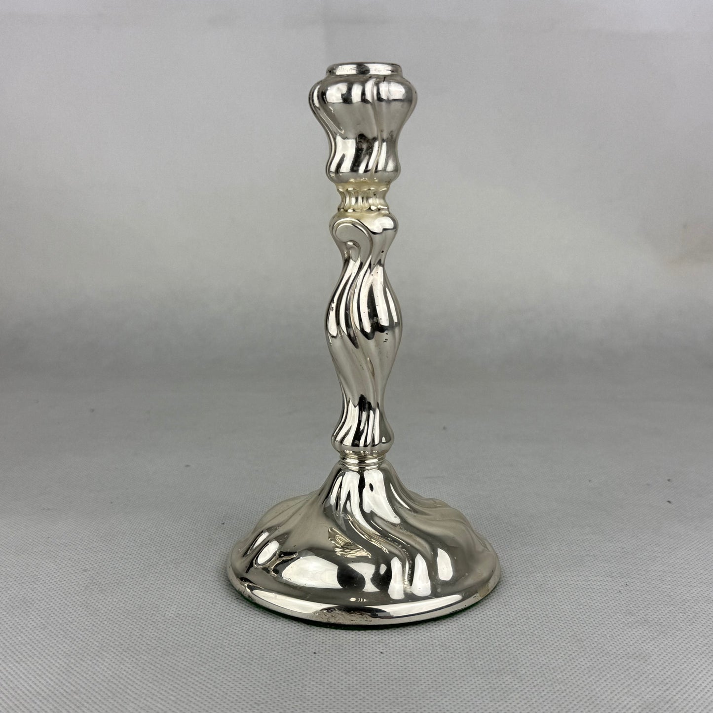 Antique 800 Silver Candlesticks Pair 18 cm – German Hallmarked – Heavy 560 g Total Weight