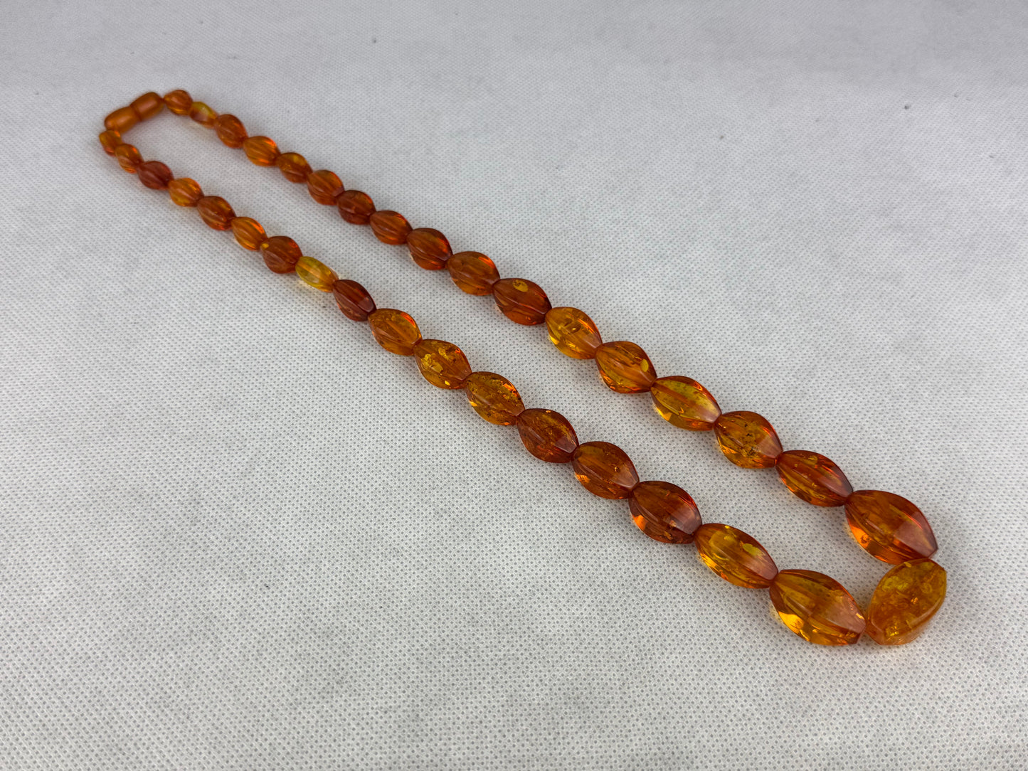 Vintage Baltic Amber Necklace 42g Cognac Honey Beads Screw Clasp Natural Amber Statement Jewelry