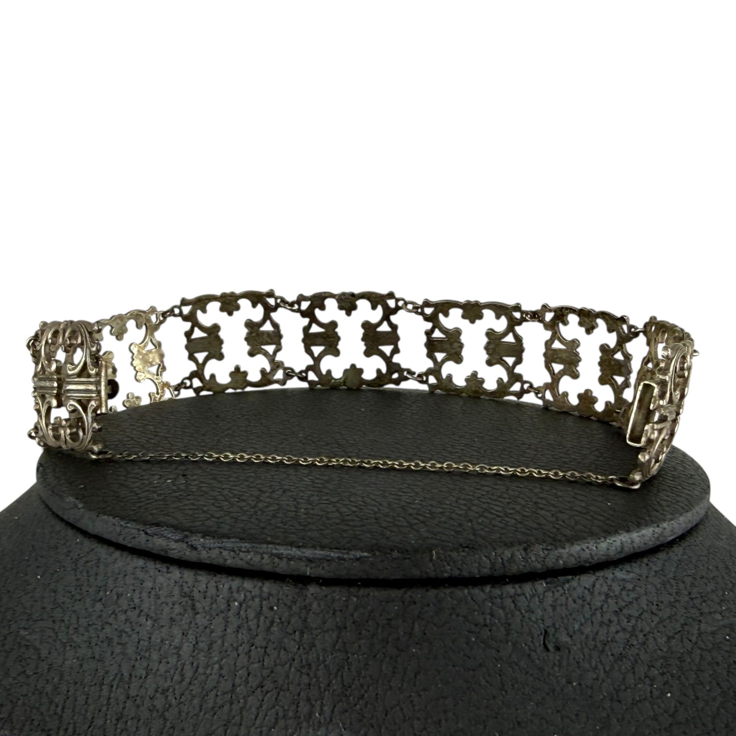 WMF 925 Sterling Silver Bracelet 20cm 21.7g Vintage Ornate Filigree Floral Link Germany