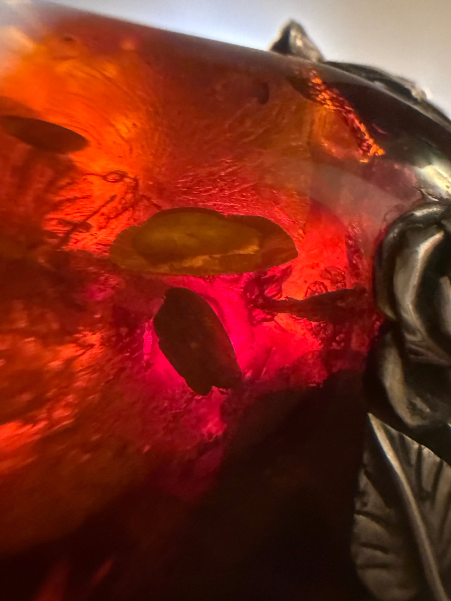Museum Size Baltic Amber Pendant 105 g Natural Inclusions Sterling Silver 925 Rare Collector Specimen