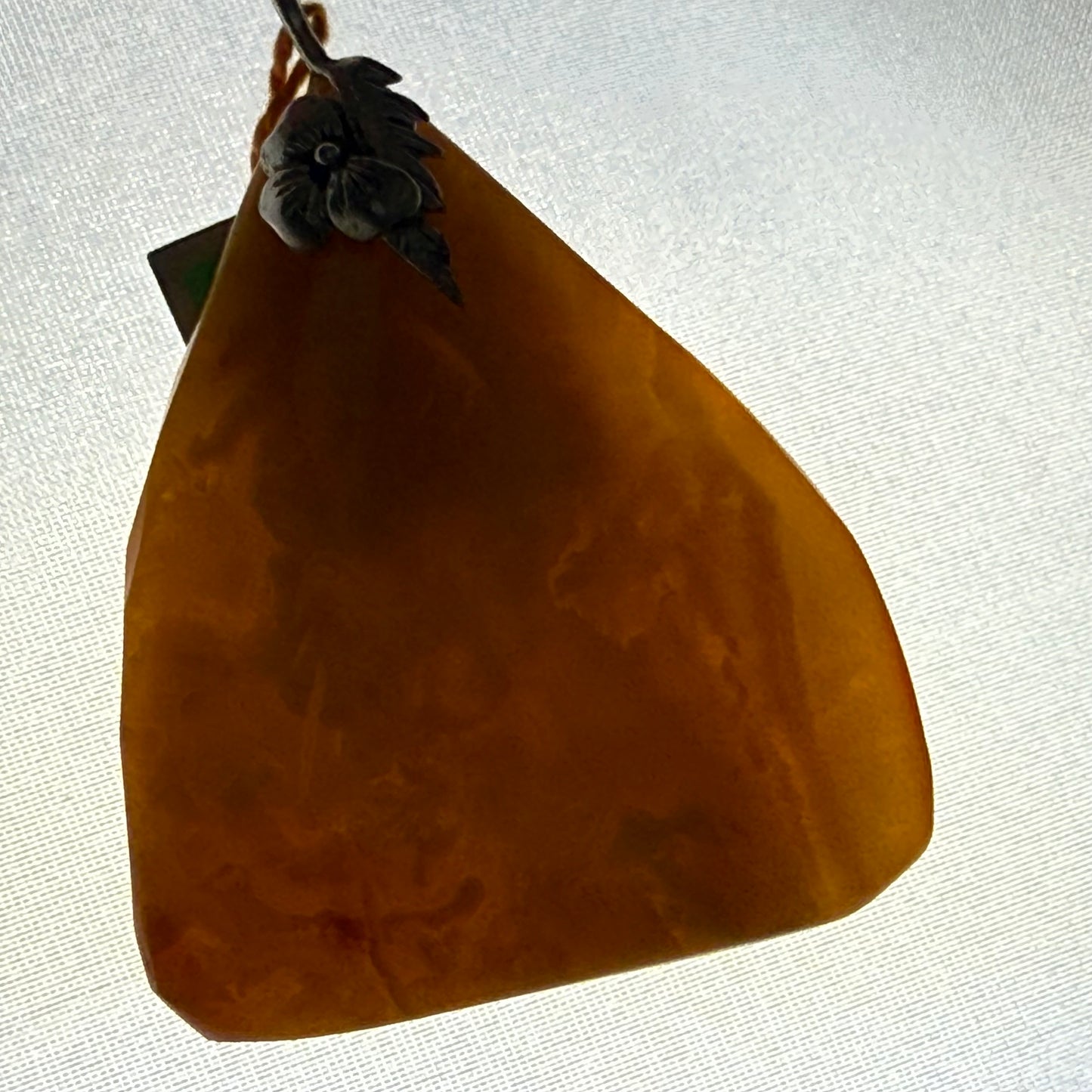 Large Baltic Amber Pendant Necklace 925 Sterling Silver 6 x 4.5 cm Polish Silver Tag 15.7 g
