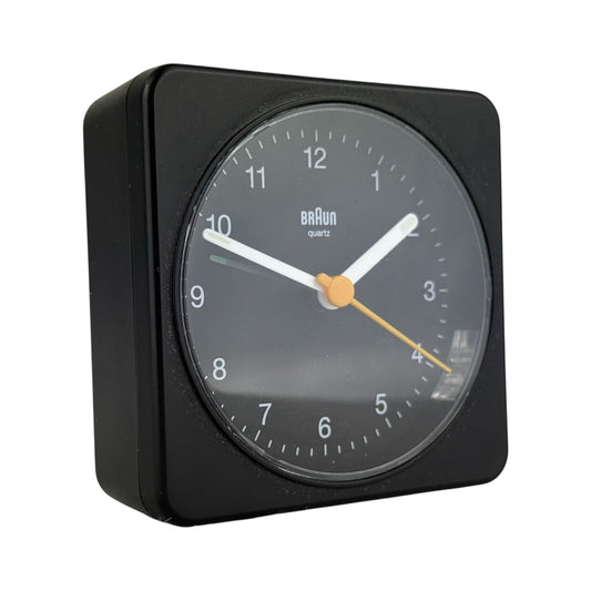 Braun Quartz Alarm Clock BC03B Black Analog Desk/Bedside Clock