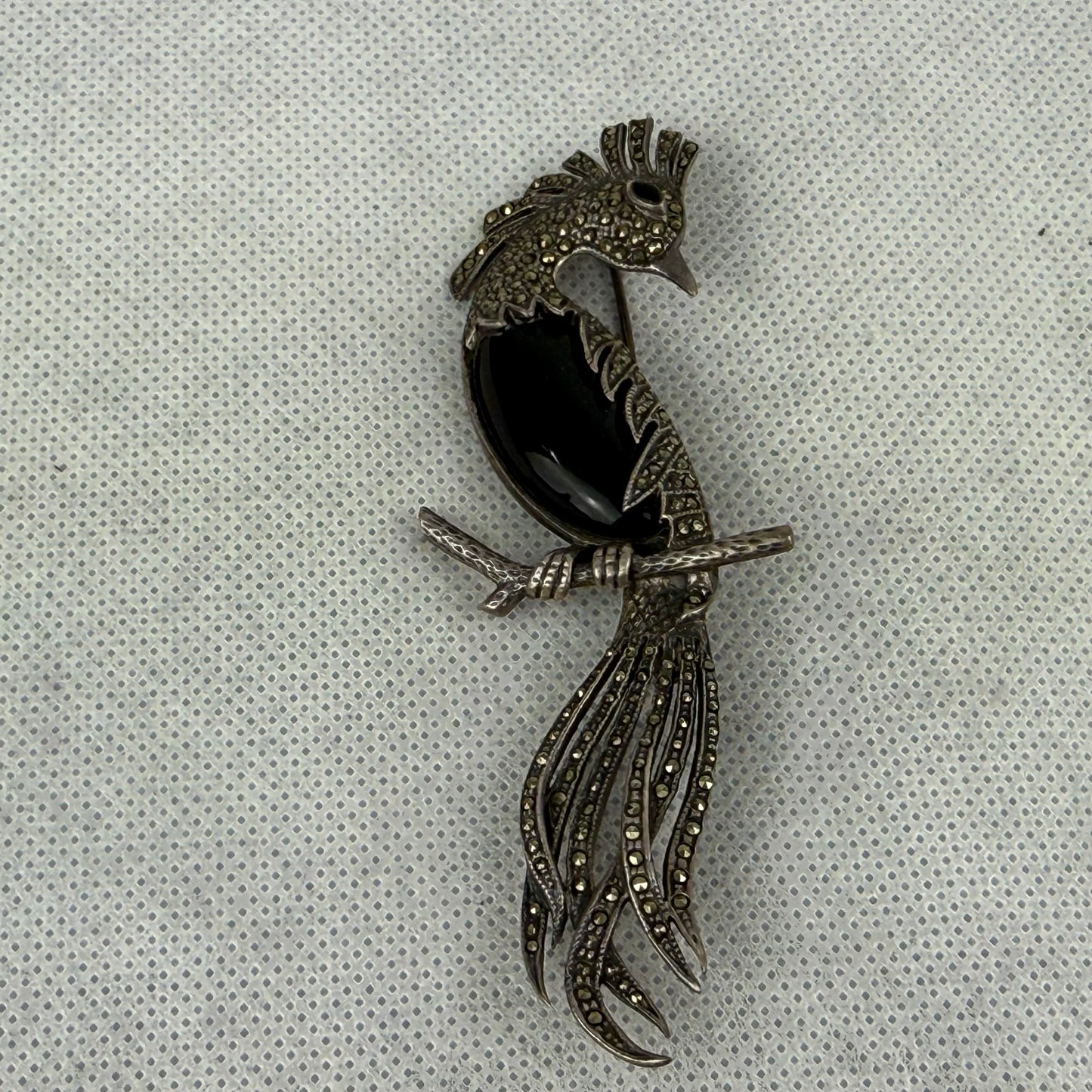 Vintage 925 Silver Parrot Brooch 10.5 cm – 20.7 g