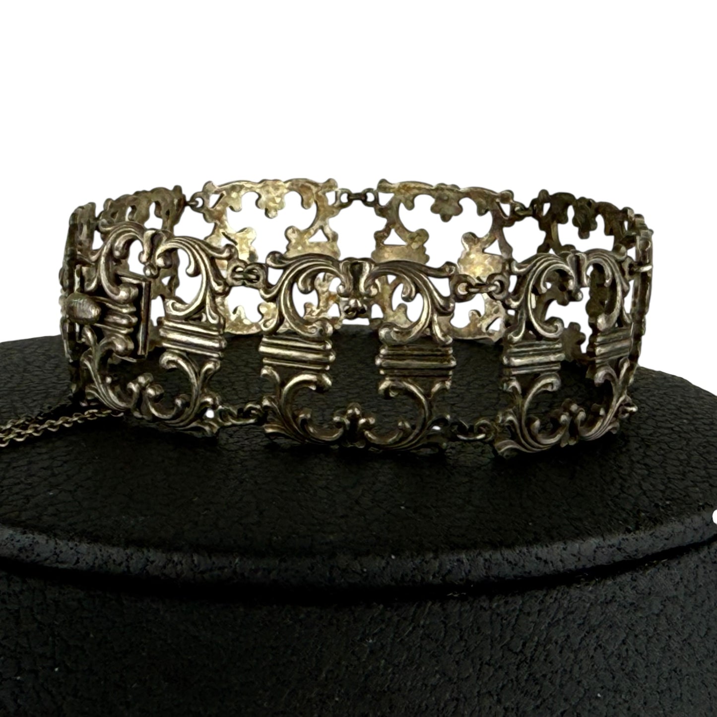 WMF 925 Sterling Silver Bracelet 20cm 21.7g Vintage Ornate Filigree Floral Link Germany