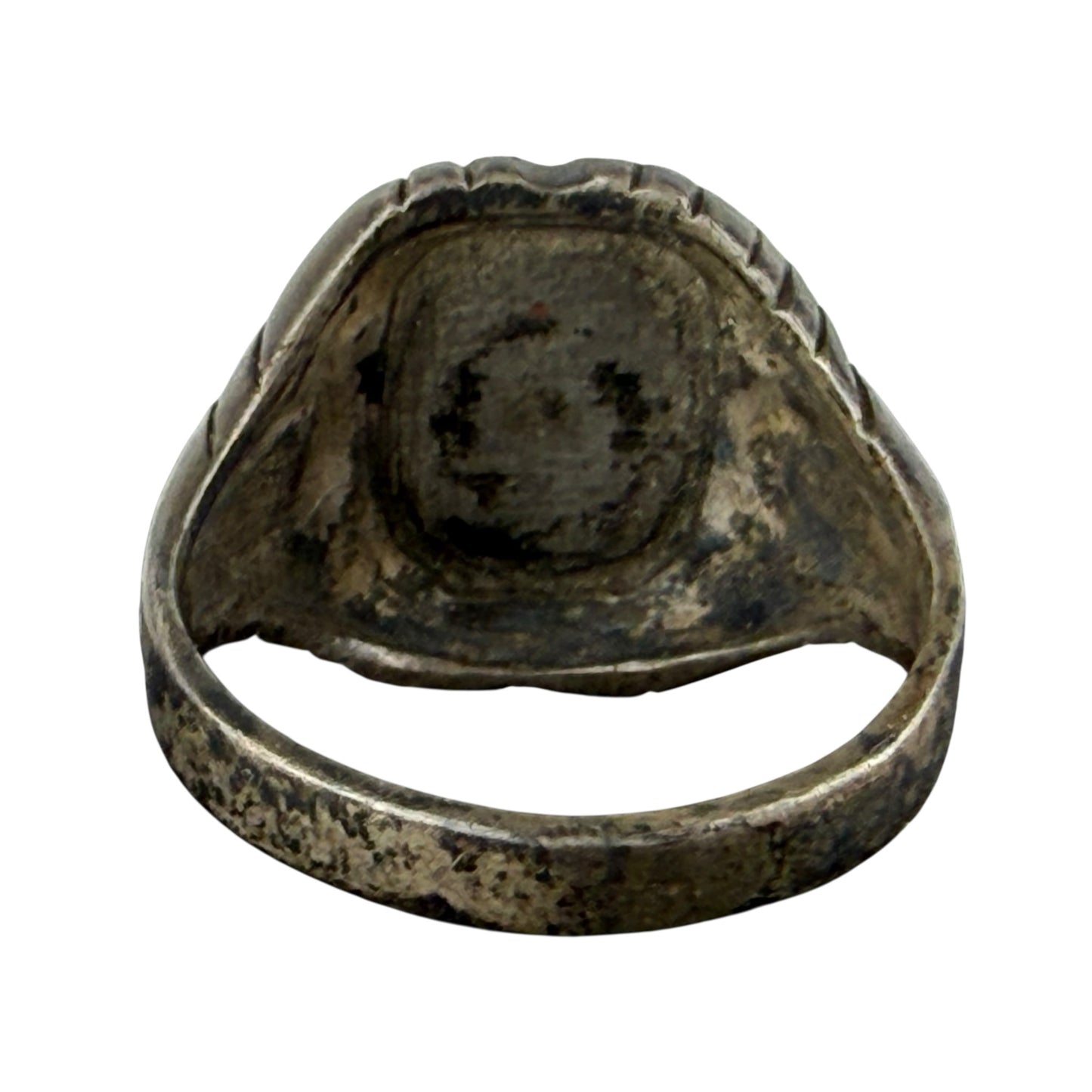 925 Sterling Silver Signet Ring Monogram Initials Vintage Size 62