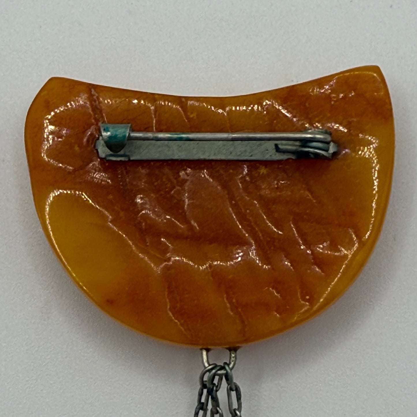 Vintage Baltic Amber Brooch with Dangles | Natural Amber Pin Pendant | 9.65 g