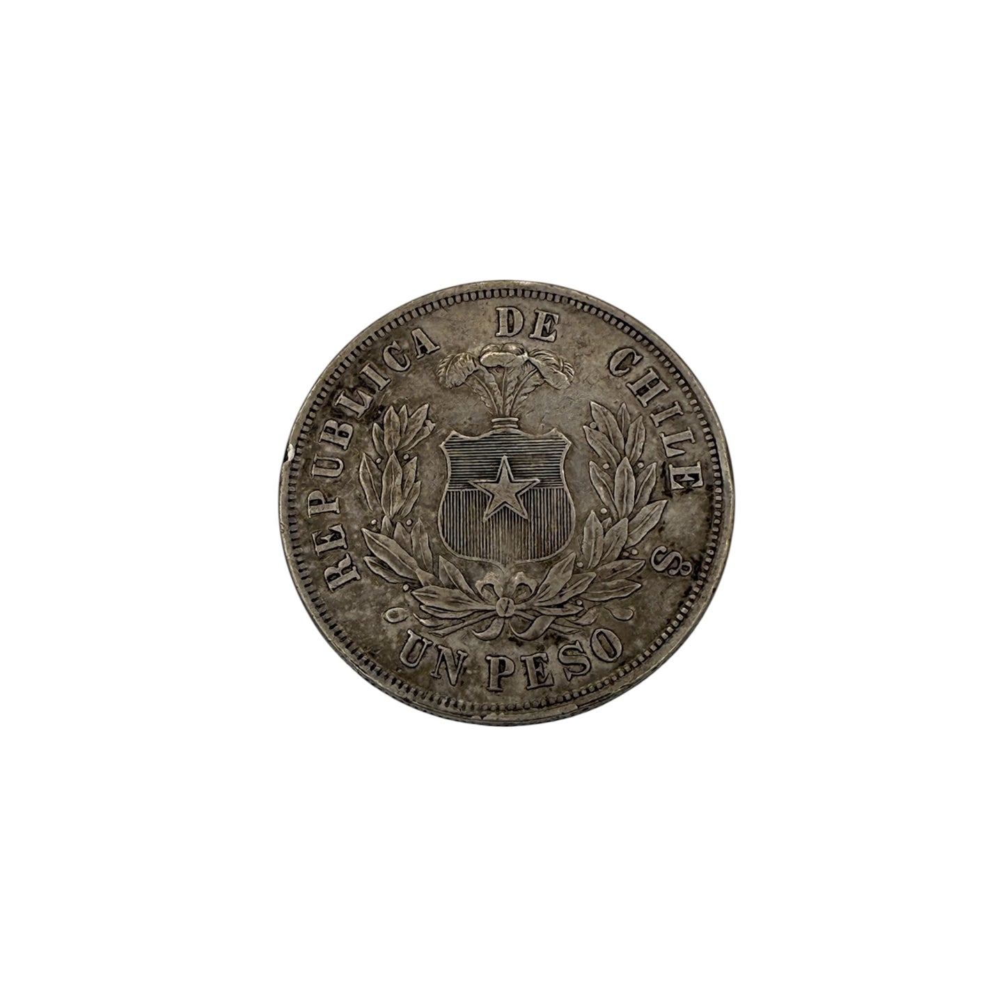 Chile 1 Peso Silver Coin 1875 – Republic of Chile, Condor Design