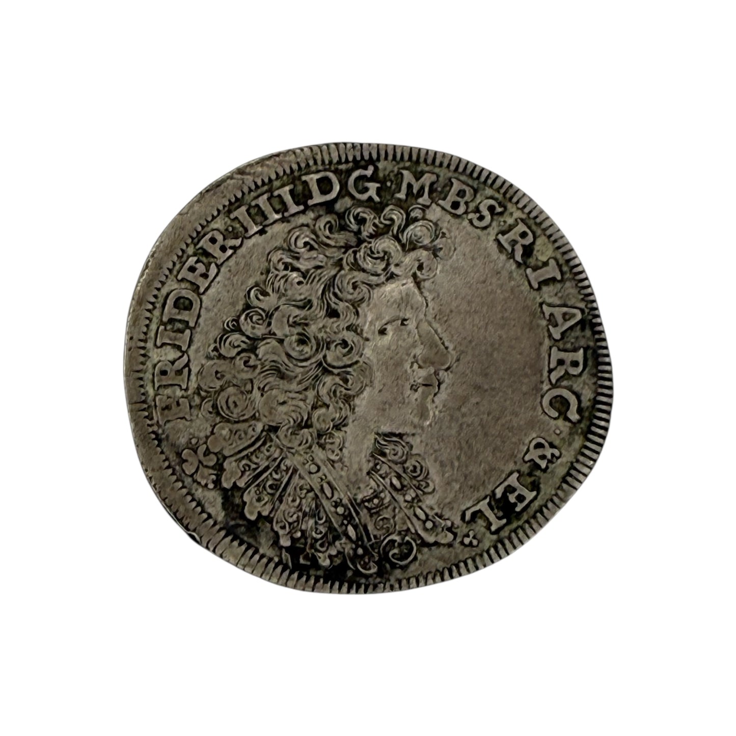 1689 Brandenburg-Prussia 2/3 Thaler silver coin obverse Elector Friedrich III