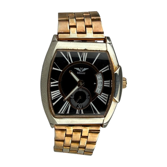 Minoir Automatic Rectangular Men’s Watch Black Dial Date 42mm